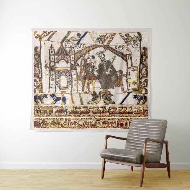 Tenture BAYEUX TAPESTRY King Edward Confessor et Harold (En situation (horizontale))