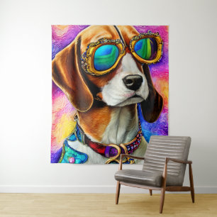Tenture Beagle avec lunettes de soleil