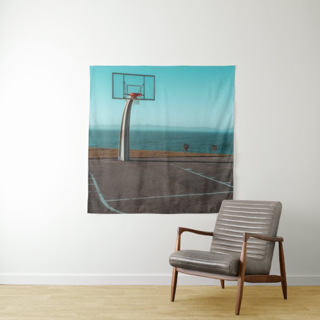 Tenture Beau Cerceau de Basketball (En situation)