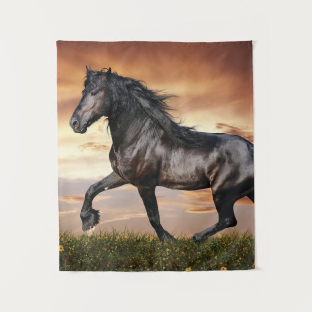 Tenture Beau Cheval Noir (Devant)