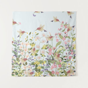 Tenture Beau colibri dans le jardin fleuri
