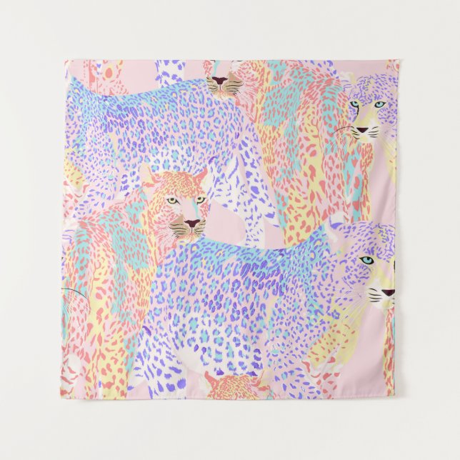 Tenture Beau léopard Motif sans mer illustration Ar (Devant)