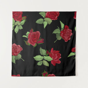Tenture Beau motif floral vintage transparent avec ros
