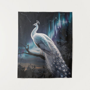 Tenture Beau Peacock Blanc Aurora Borealis Pittoresque