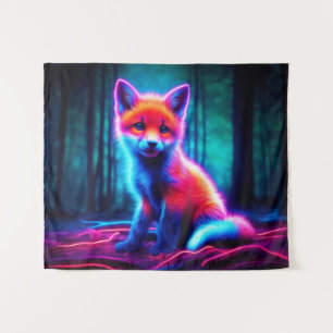 Tenture Beau renard à imaginaire brillant avec aura biolum