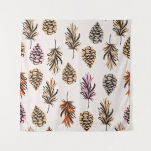 Tenture Beau vintage Couleur incolore éléments d'automne d