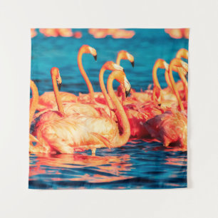 Tenture Beaucoup de corail rose belle flamants sauvages en