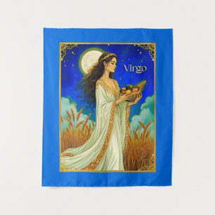 Tenture Beauté du zodiaque Vierge sous un ciel nocturne