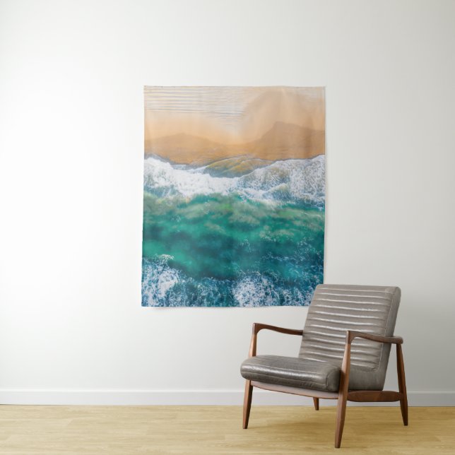 Tenture Beautiful beach crystal blue sea (En situation)