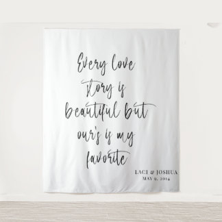 Tenture Beautiful Personalized Wedding Tapestry Backdrop 