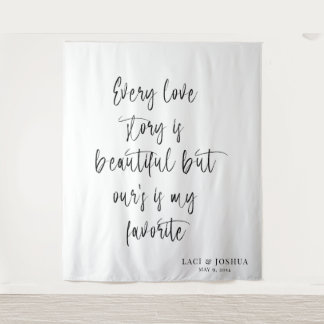 Tenture Beautiful Personalized Wedding Tapestry Backdrop 