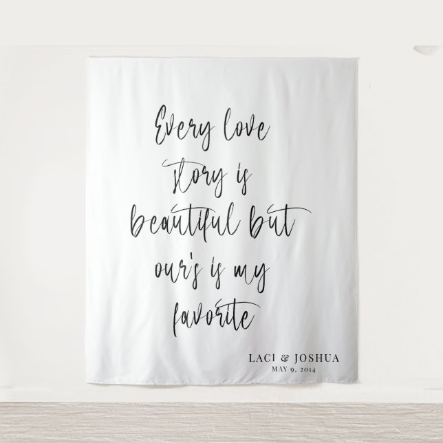 Tenture Beautiful Personalized Wedding Tapestry Backdrop  (Devant)