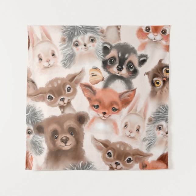 Tenture Beautiful seamless, tileable, watercolor pattern w (Devant)