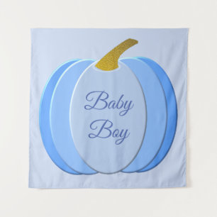 Tenture Bébé Bleu mignon Citrouille Personnalisé