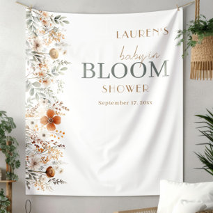 Tenture Bébé Boho en Fleur Fond de Fête aux Fleurs Sauvage