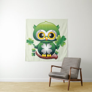 Tenture Bébé Hibou Mignon St Patrick Dessin Animé