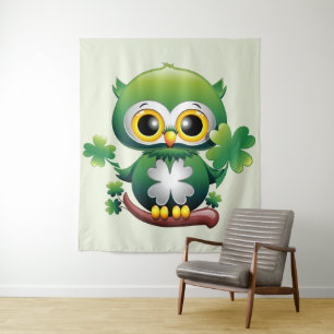 Tenture Bébé Hibou Mignon St Patrick Dessin Animé
