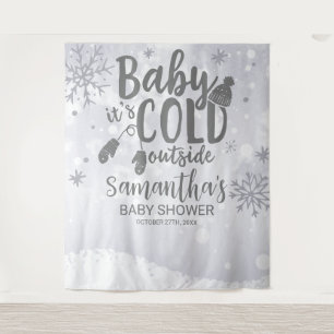 Tenture Bébé Il fait froid dehors Baby shower d'hiver Cont