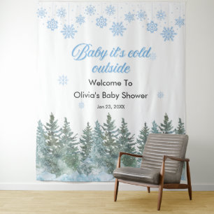 Tenture Bébé il fait froid dehors Fond de baby shower hive