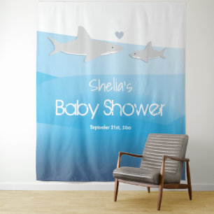 Tenture Bébé requin Baby Shower