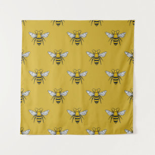 Tenture Bee Haven : Motif jaune Vintage