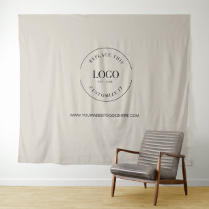 Tenture Beige Simple Custom backdrop Site du logo de l'ent