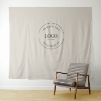 Beige Simple Personnalisé Grand logo en arrière-pl