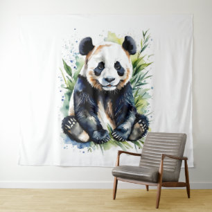 Tenture Belle aquarelle Panda Bear