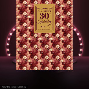 Tenture Belle Bannière Blush Burgundy Gold 30th Birthday