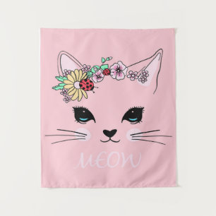 Tenture Belle Chat Face Meow, Cadeau Kitty Lover, Chat mig