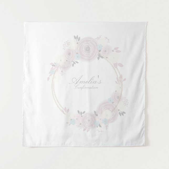 Tenture Belle Confirmation Florale Personnalisée (Devant)