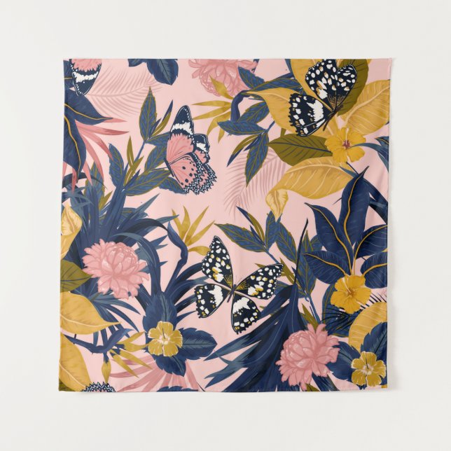 Tenture Belle couture artistique douce motif tropical (Devant)