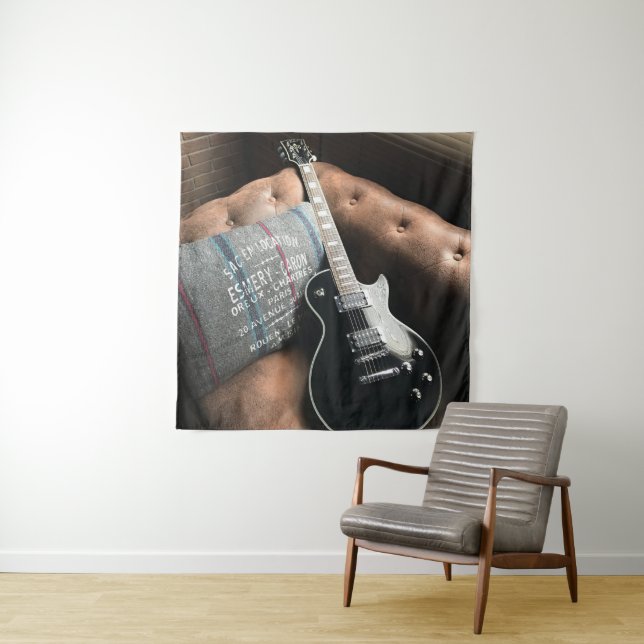 Tenture Belle guitare acoustique (En situation)