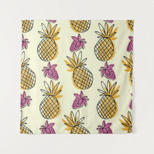 Tenture Belle patte d'illustration d'ananas et de fraises