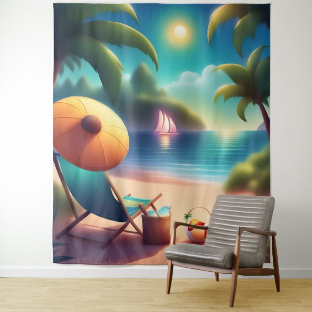 Tenture belle plage (En situation)
