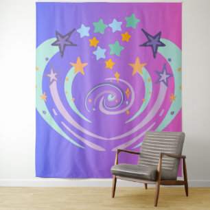 Tenture belles étoiles et coeur