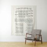 Tenture Bénédiction hébraïque illuminant la Menorah Maoz T<br><div class="desc">Bénédiction hébraïque pour éclairer les Chanukiya (Menorah) avec Hanerot Halalu et Maoz Tzur.</div>