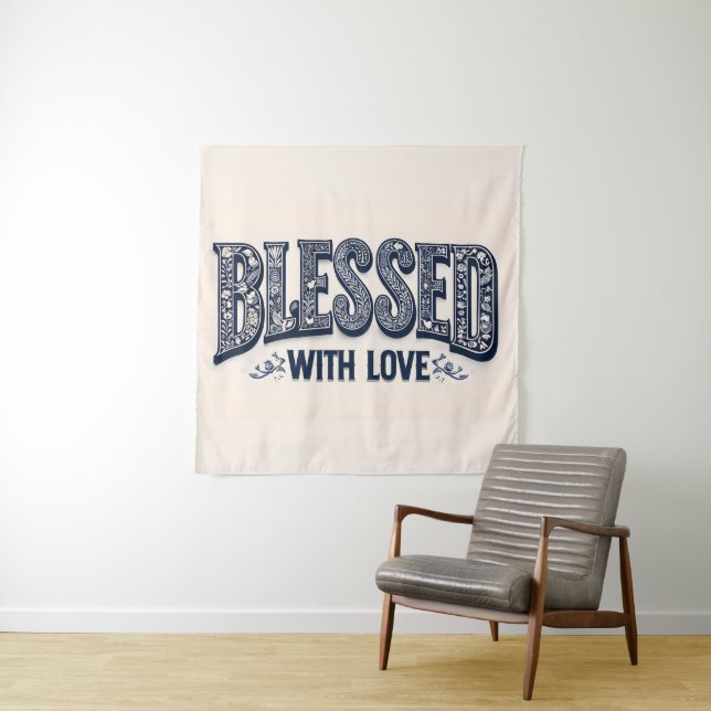 Tenture Béni De L'Amour (Arrière - plan Beige) (En situation)