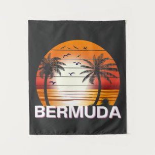 Tenture Bermudes Palmiers Vintages Plage d'été