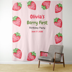 Tenture Berry Premier anniversaire fraise 1er anniversaire