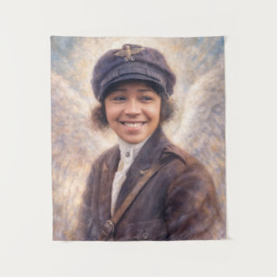 Tenture Bessie Coleman avec peinture d'ailes