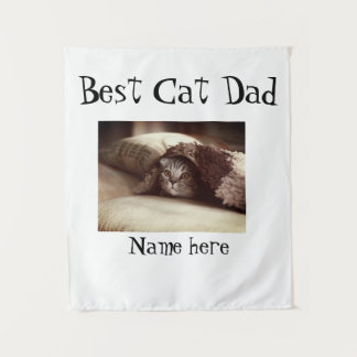 Tenture best cat dad photo name fathers day pet dad daddy 