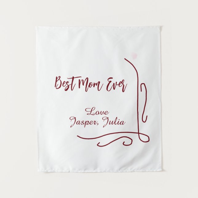 Tenture Best mom ever red love Spanish border stylish  (Devant)