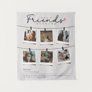 Tenture Besties Meilleurs amis Cadeau personnalisé photo