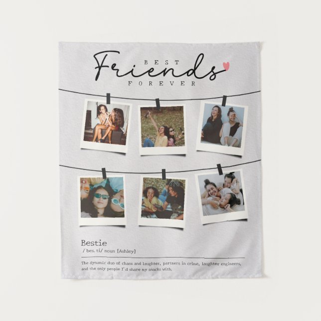Tenture Besties Meilleurs amis Cadeau personnalisé photo (Devant)