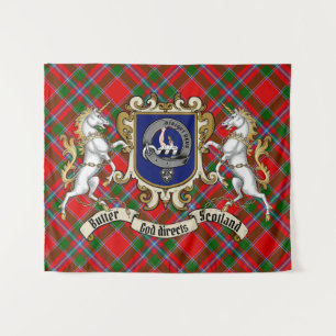 Tenture Beurre Clan Badge & Unicornes avec Tartan