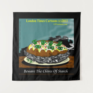 Tenture Beware the Chives of Starch – Funny Foodie Cartoon