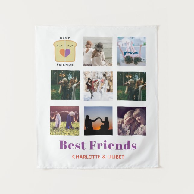 Tenture BFF Photo Collage Cadeau Peanutbeurre Jelly Sandwi (Devant)