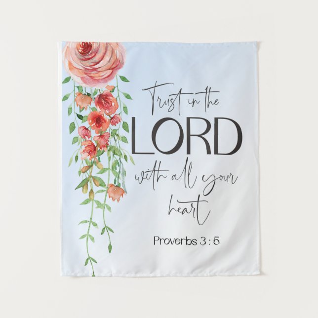 Tenture Bible Proverbs Floral scripture (Devant)