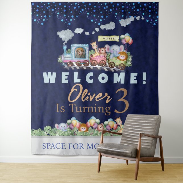 Tenture Bienvenue à la grande fête (En situation)